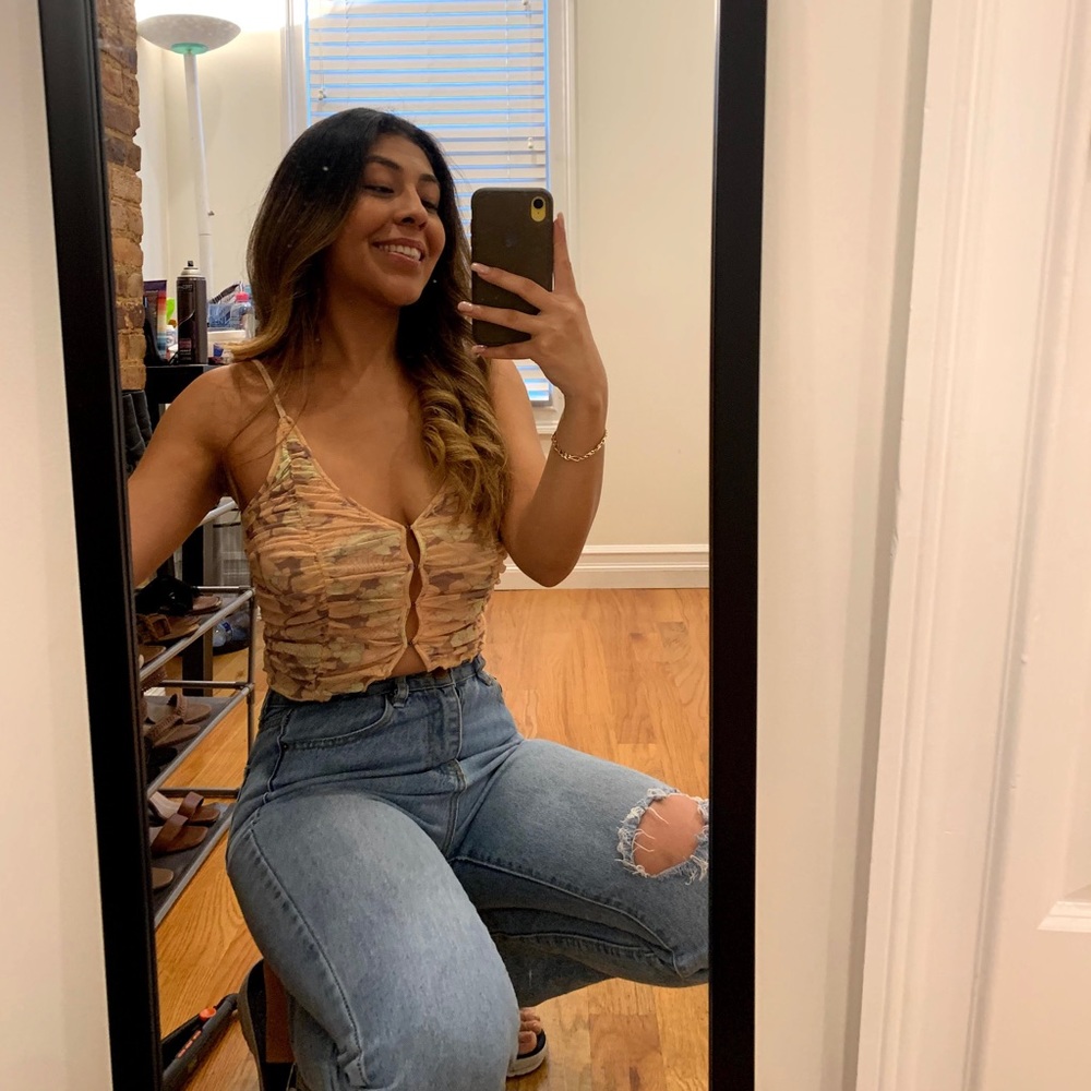 Urban outfitters Small yellow design crop top
